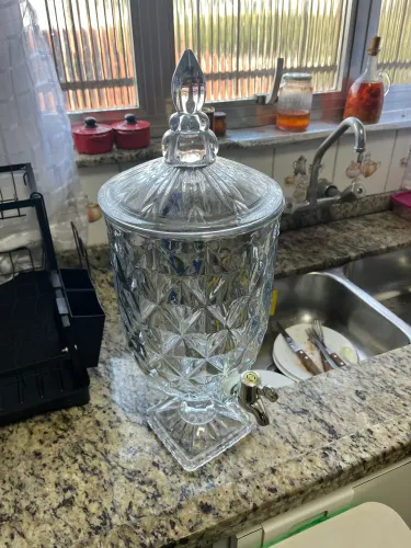 Suqueira / Dispenser de Bebidas em Vidro Lapidado - Luxo 