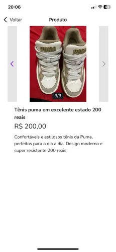 Tênis puma semi novo 200 reais