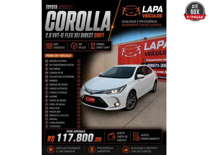 Toyota Corolla 2.0 XEI 16V Flex 4P Automatico 2021
