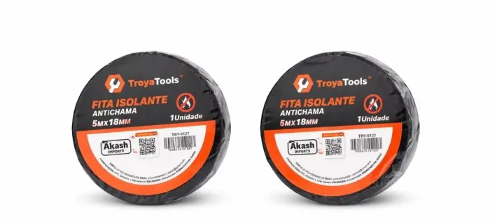 kit 02 rolo fita isolante 5 metros 18 mm antichama