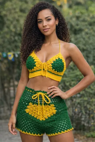 Conjunto de crochê para a copa