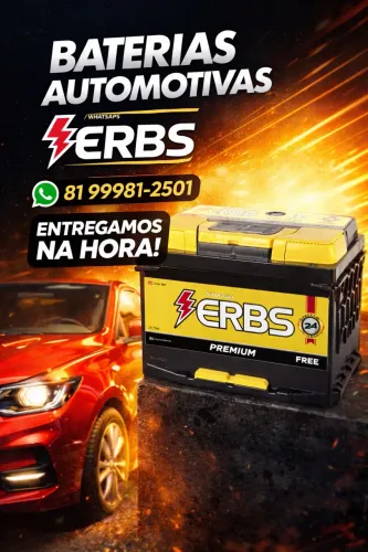 Bateria automotiva erbs - 12 meses de garantia ( todas as amperagens) 