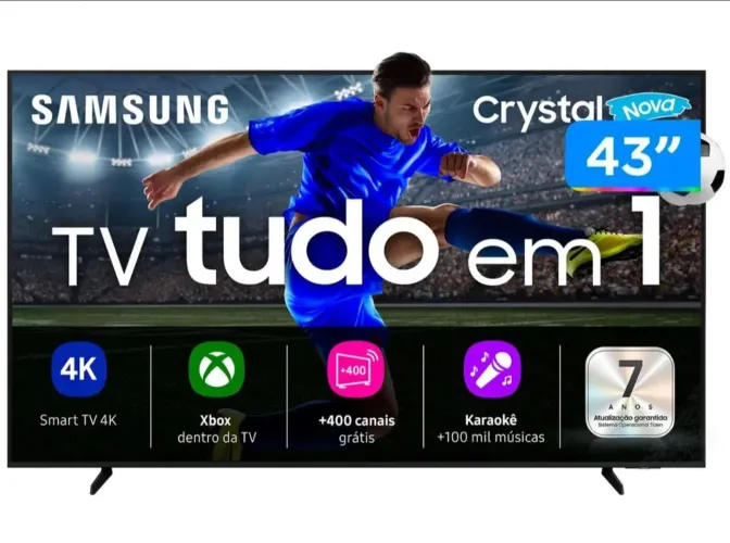 Smart TV 43" Samsung 4K UHD Crystal UHD