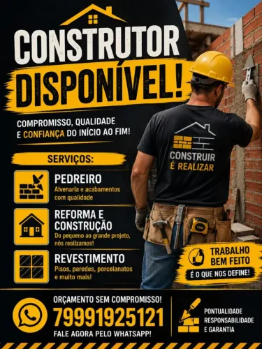 Pedreiro disponível 