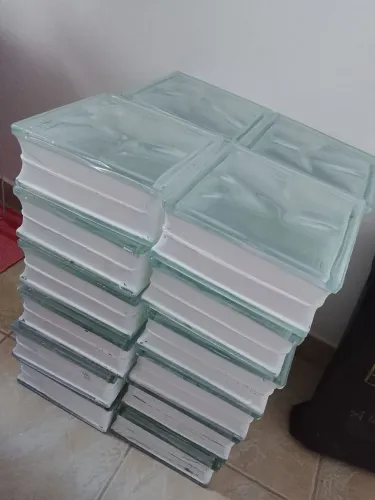 24 peças de tijolos de vidro bloco transparente 19x19x8