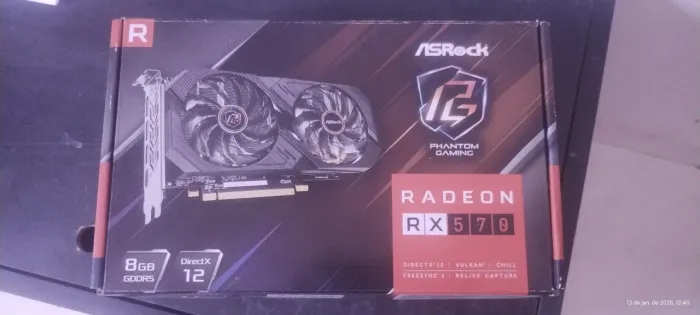 Placa de vídeo AMD Radeon AsRock Phantom Gaming de 8GB 256bit