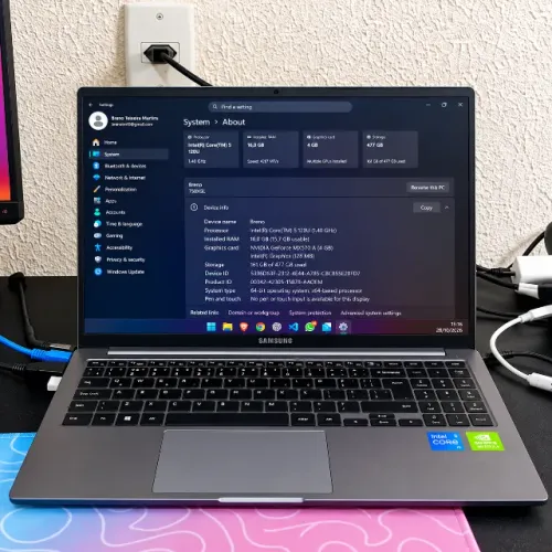 Samsung Galaxy Book4 16GB | Placa de Vídeo NVIDIA | Biometria | SSD 512GB