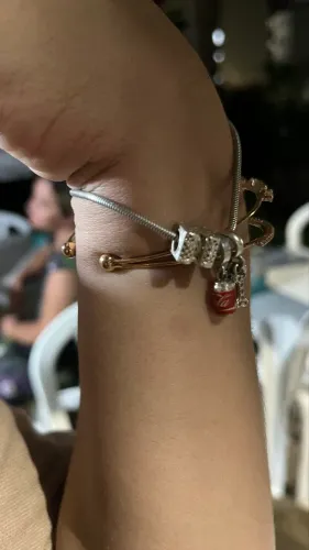Pulseira de prata 925 com 2 berloques por apenas 300