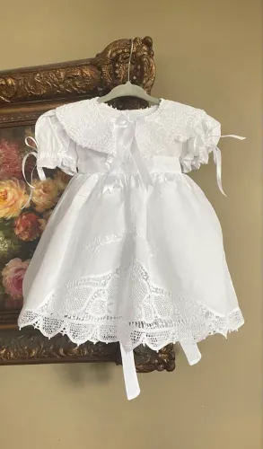 Vestido renda renascença - batizado