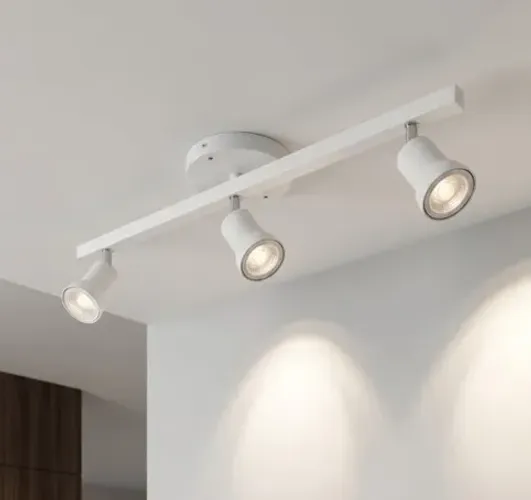 Luminária Trilho 3 Spots LED Branca Moderna