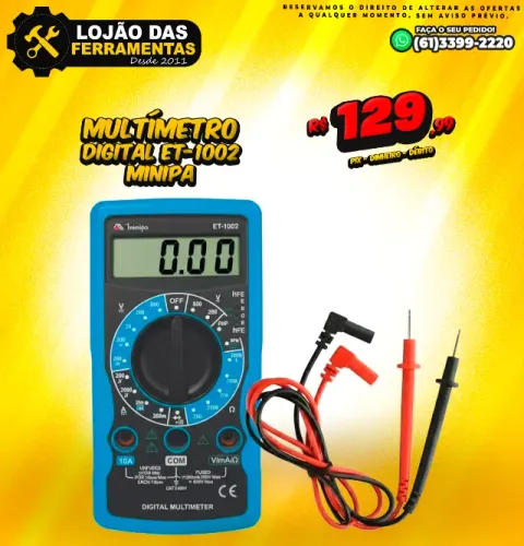 Multímetro Digital ET-1002 Minipa