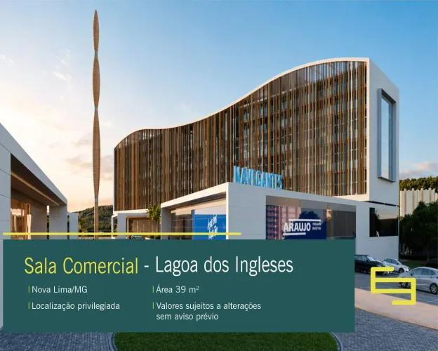 Sala Comercial disponível para venda no bairro Alphaville Lagoa dos Ingleses em Nova Lima/
