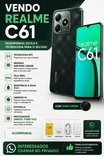 Celular REALME C61 256g todo perfeito 