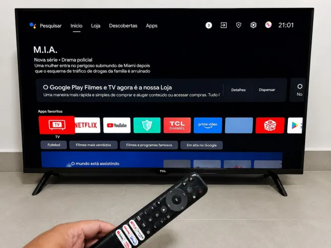 Smart TV 43 TCL | Android Televisão completa com suporte e controle