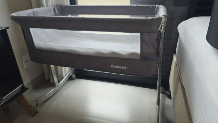 Berço Portátil Sleep 3 em 1 Moisés Co-bed Acopla na Cama - Cinza Kababy
