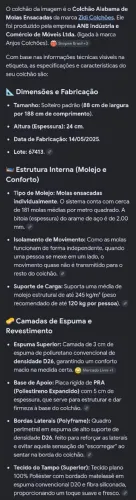 Colchão para cama box solteiro - molas ensacadas