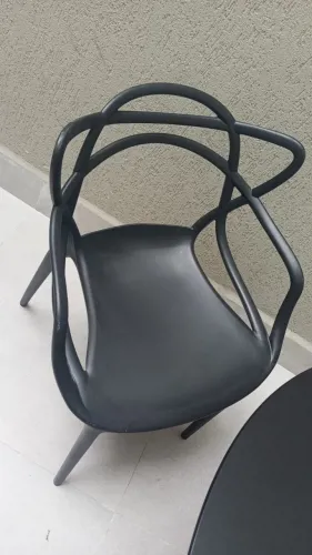 Conjunto Mesa Eames E 4 Cadeira Modernas Allegra Especial Preto