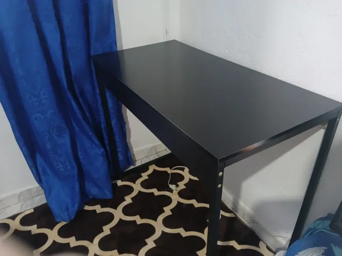Mesa Escrivaninha Toda Preta - Pés de Aço (Ideal p/ PC, Estudo e Work)