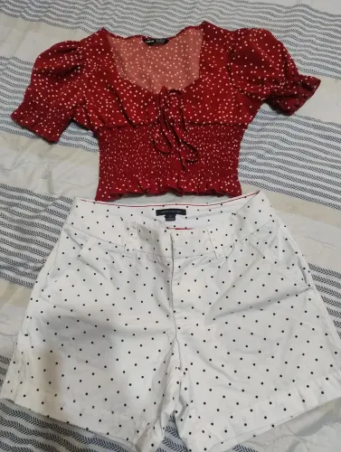 Conjunto feminino chortes e blusinha 