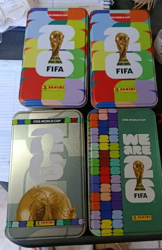 Colecionadores de lata da Copa .Colocar as figurinhas.Cada 55,00