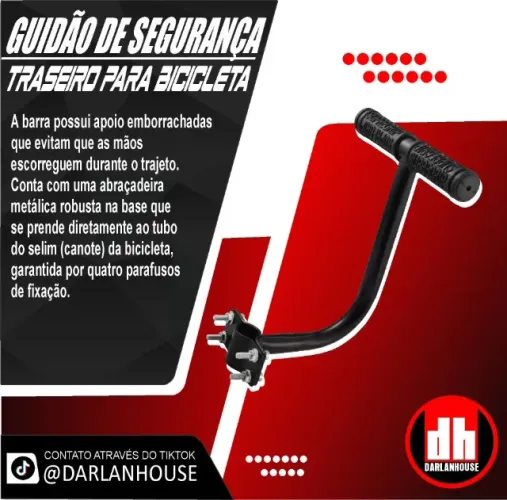 Apoio de Guidão e Pedal para Garupa Bicicleta Com Pedal Traseiro Bagageiro Infantil