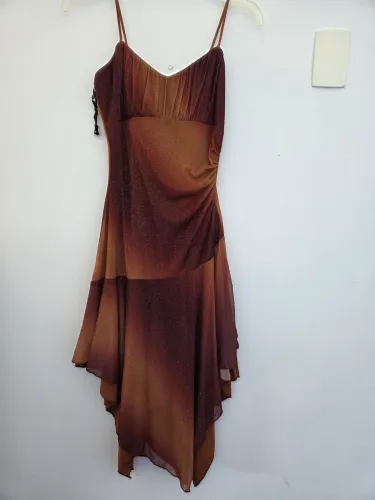 Vestido Vintage marrom lurex p