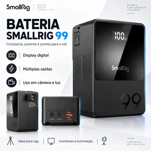 Bateria SmallRig 99 V-Mount 99Wh com Display USB-C USB-A D-Tap
