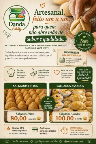 Salgados para festa artesanais