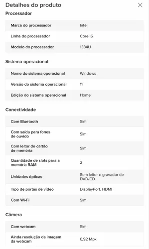 Notebook Dell Inspiron 15.6 Core I5 16gb 512gb Ssd-m50p