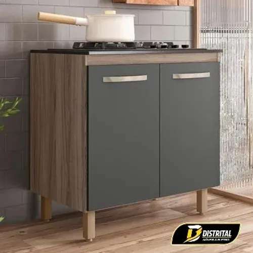 Balcão Para Cooktop Fit 80 2 Portas 4 Bocas Novo