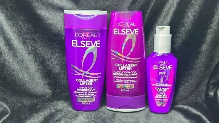 kit elseve collagen lifter | shampoo + condicionador + leave in