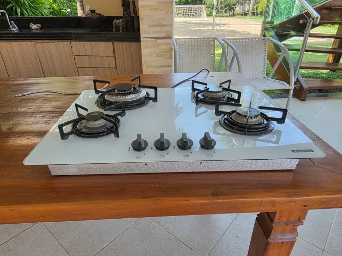 Cooktop 4 bocas Tramontina vidro branco