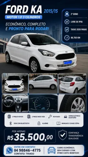 Ford KA 1.0 Se/se Plus Tivct Flex 5P 2015