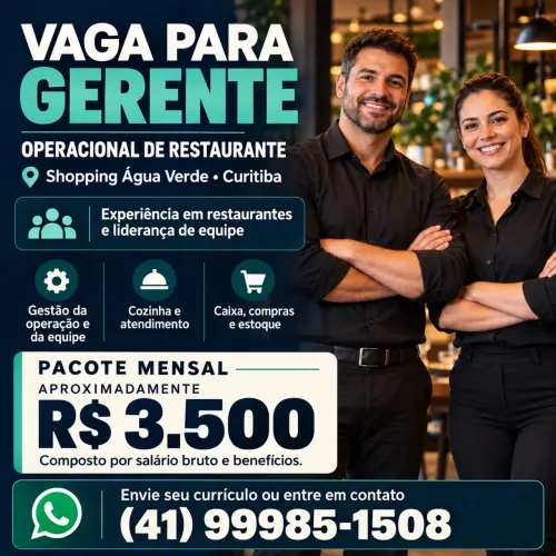 Vaga para gerente de restaurante (leia o anúncio)