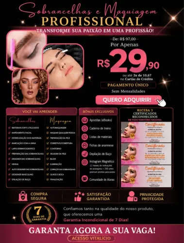 Curso designer de sobrancelhas e maquiagem