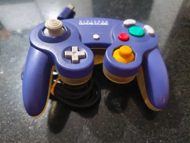 Controle GameCube Azul e Transparente