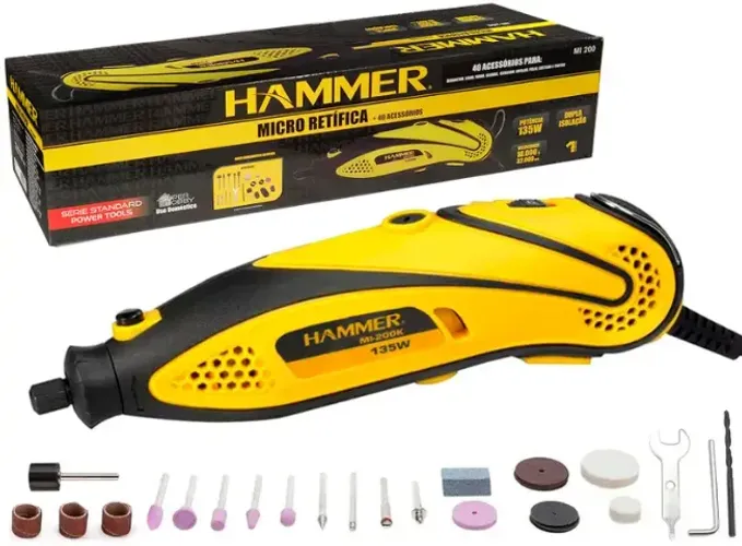 Micro Retífica 135w Com 40 Acessórios MI200 Hammer