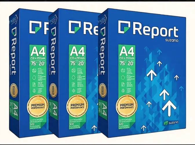 Papel Report A4 Sulfite 75g branco 500 folhas kit com 3 resmas (1500 folhas)