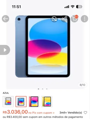 iPad a16 128gb + capa com teclado - poucas horas de uso