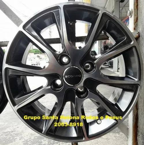 Jg roda scorro S-220 aro 15 nova furação 4x100 VW Gol GM Celta Corsa Fiat Pailo Reno
