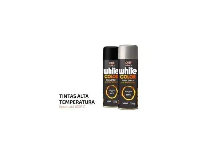 Tinta Spray Alta Temperatura White Color Orbi