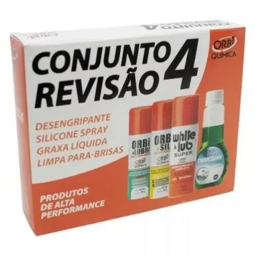 Kit Revisão Orbi Graxa Desengripante Silicone Limpa Vidro