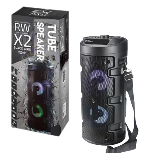 Caixa de Som Bluetooth Com Microfone MBtech RW X2 Black Grid