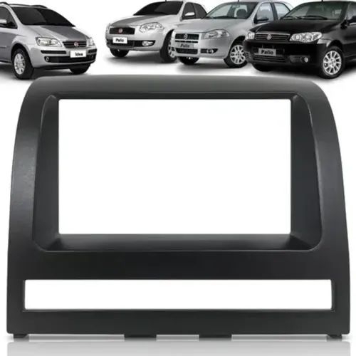 Moldura Painel 2 Din Multimidia Dvd Mp5 - Palio / Strada / Idea / Siena 2005 - Preto