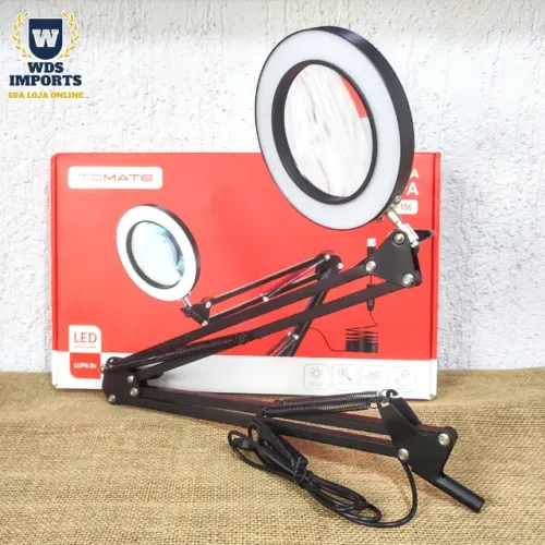 Lupa Luminária De Mesa Led Braço Articulável