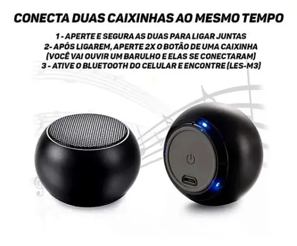 Mini Caixa de Som Bluetooth M3 V4.2