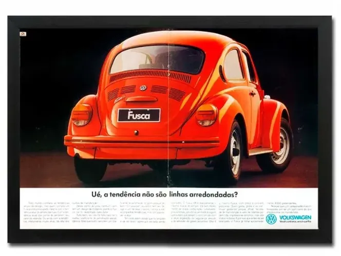VW Fusca Itamar 1994, 1995, 1996 - Quadro decorativo com propaganda original de revista