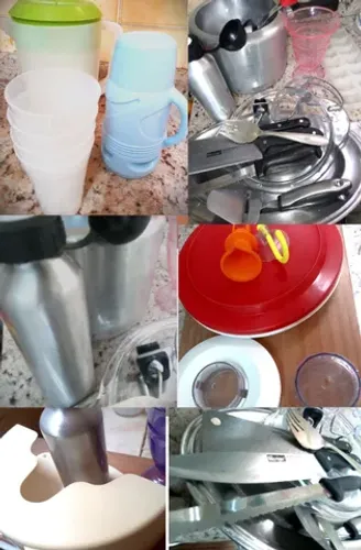 Kit tudo Cozinha mais de30 itens:panela pressão, travessa inox,facas,tampa,porta guardanap