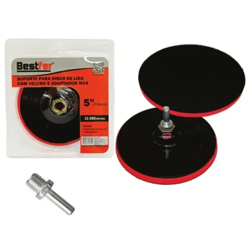 Suporte Para Disco De Lixa C/velcro 125mm/m 14 5" Bfh1730