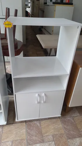 Balcão branco para forno e micro-ondas- Novo